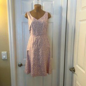 NWT $149 Ann Taylor Purple Cream Sheath Dress Silk/Linen sz 2